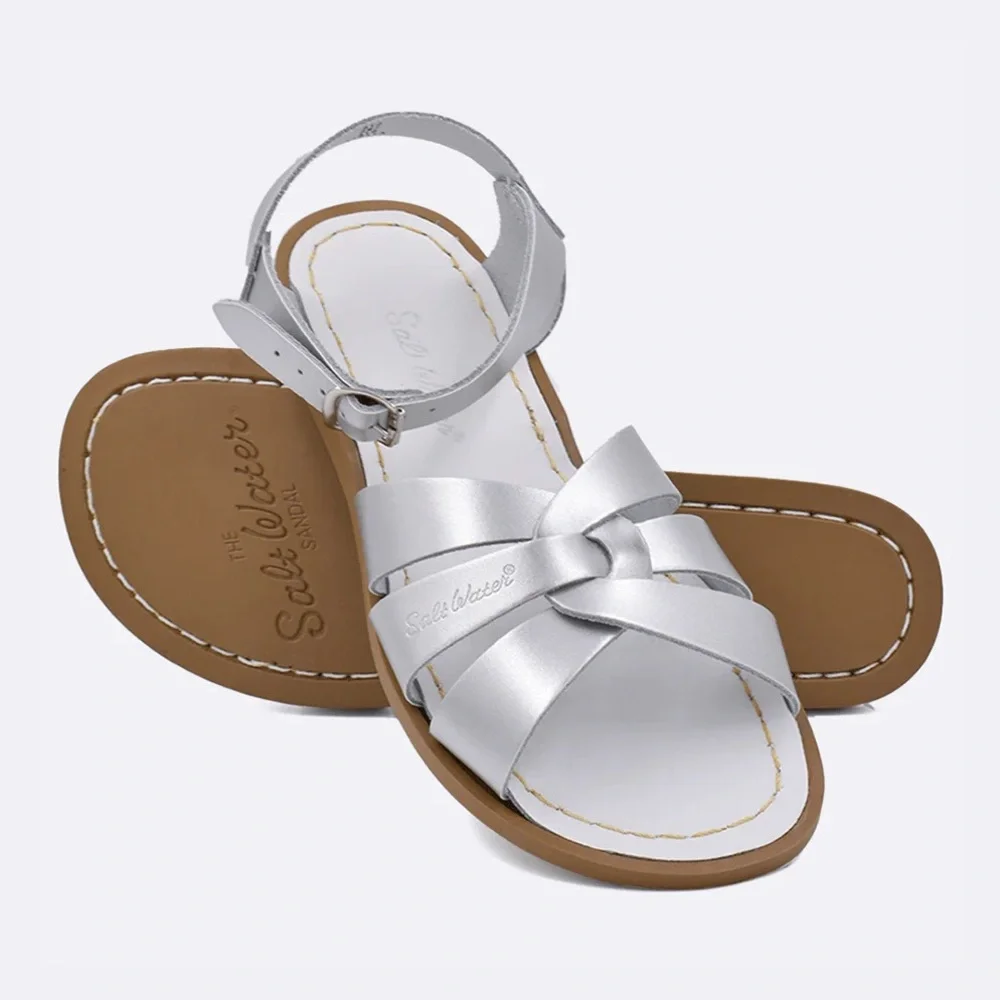 Salt Water Original Silver Sandals little kid size 6 NEW - Picture 1 of 6